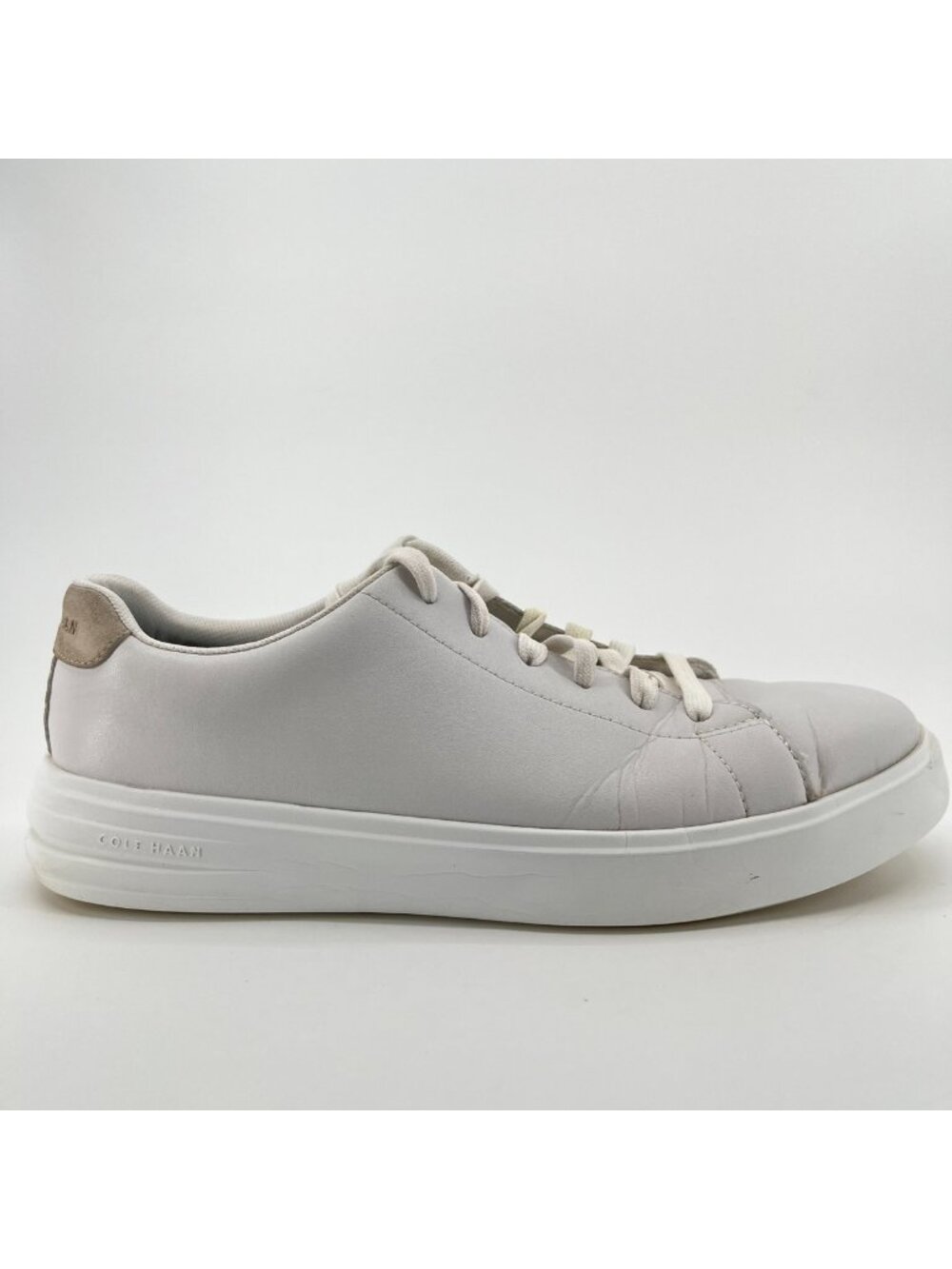 Cole Haan Grand + Court Mens Size 10 White Casual Classic Leather Shoes Sneakers